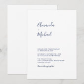 ムーヴェ&ネイビー | シンプルミニマル結婚式招待状 招待状 (正面/裏面)