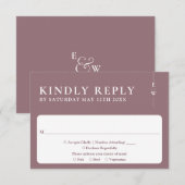 ムーヴエレガントミモダンム・モノグラム結婚ズ 出欠カード (正面/裏面)