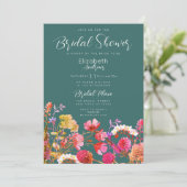ムーヴグリーンオレンジピンクイエローフローラブライダルシャワー 招待状 (スタンド正面)