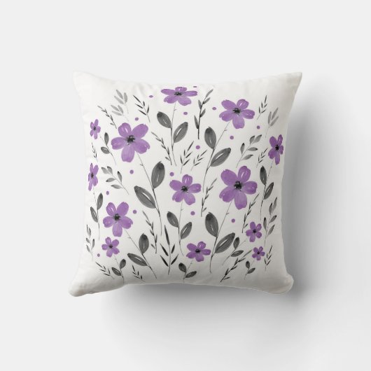 ムーヴグレーファイブペタルウォーターフローラモチーフ クッション (裏面)