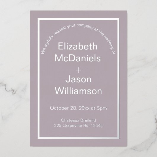 ムーヴシンプル結婚式招待状 箔招待状 (正面)