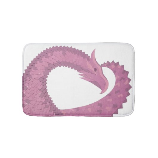 ムーヴハートドラゴンを白に バスマット (正面)