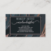 ムーヴバラピンク金ゴールドスパークルマーブルアートパターン 名刺 (裏面)