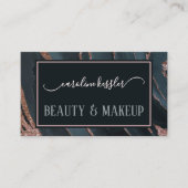 ムーヴバラピンク金ゴールドスパークルマーブルアートパターン 名刺 (正面)