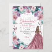 ムーヴパープルティール（緑がかった色）ピンクサンセットキンセアニェラ 招待状 (正面)