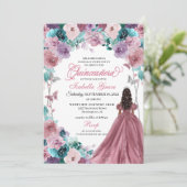 ムーヴパープルティール（緑がかった色）ピンクサンセットキンセアニェラ 招待状 (スタンド正面)