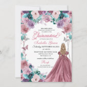 ムーヴパープルティール(緑がかった色)ピンクサンセットキンセアニェラ 招待状 (正面)