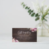 ムーヴパープルフローラ素朴なブライダルシャワーレジストリ プレイスカード (スタンド正面)