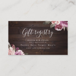 ムーヴパープルフローラ素朴なブライダルシャワーレジストリ プレイスカード