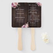 ムーヴパープルフローラ素朴な木婚式プログラム ハンドファン (正面&裏面)