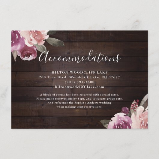 ムーヴパープルフローラ素朴な木宿泊施設 エンクロージャーカード (正面)