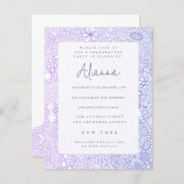 ムーヴパープル任意の特別な機会パーティー招待状 ポストカード