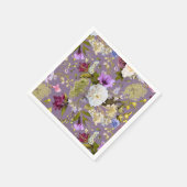 ムーヴパープル結婚ズ実在フローラ スタンダードカクテルナプキン (角)