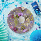 ムーヴパープル結婚ズ実在フローラ ペーパープレート (パーティー)