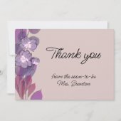 ムーヴパープル赤面フローラ水彩 サンキューカード (正面)