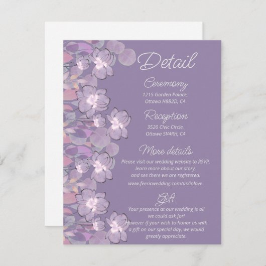 ムーヴパープル赤面結婚フローラ詳細 エンクロージャーカード (正面/裏面)