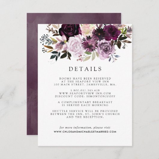 ムーヴピンクアンドパープルフローラゲスト詳細 エンクロージャーカード (正面/裏面)