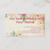 ムーヴピンクタウペフローラ緑葉水彩 名刺 (裏面)