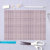 ムーヴピンクパープルタータンチェック格子模様プリント 薄葉紙 (クラフト)