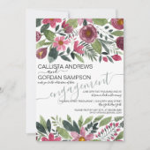 ムーヴピンクフォレストウォーターカラーフローラ婚約 招待状 (正面)