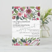 ムーヴピンクフォレストウォーターカラーフローラ婚約 招待状 (スタンド正面)