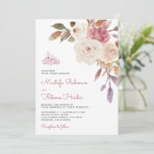 ムーヴピンクフローラブーケイスラム結婚教徒 招待状 (スタンド正面)