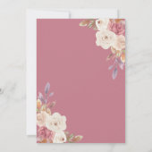 ムーヴピンクフローラブーケイスラム結婚教徒 招待状 (裏面)