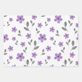 ムーヴピンクブルー5花びら水色の花 ラッピングペーパーシート (正面2)