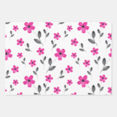 ムーヴピンクブルー5花びら水色の花 ラッピングペーパーシート (正面)