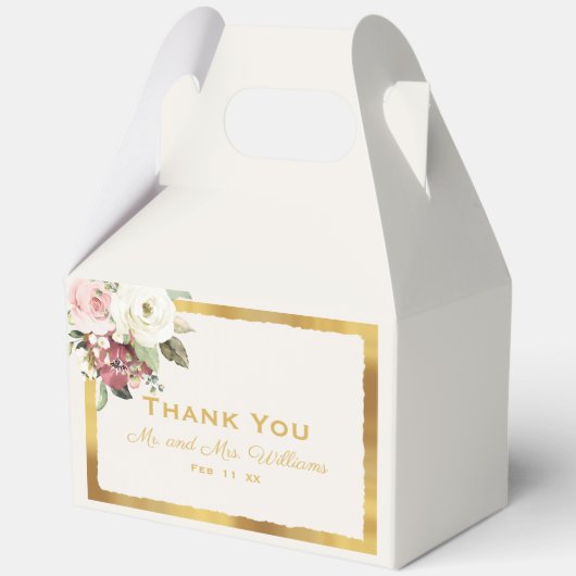 ムーヴピンクホワイトウォーター花模様ルクース金ゴールドエッジ フェイバーボックス (裏面)