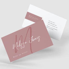 ムーヴピンクモノグラムイニシャルミニマエレガントリスト 名刺