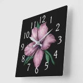 ムーヴピンクリリー スクエア壁時計 (傾斜)