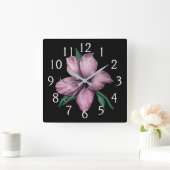 ムーヴピンクリリー スクエア壁時計 (ホーム)