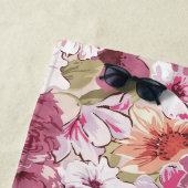 ムーヴピーチパープルフローラビーチタオル ビーチタオル (インサイチュ)