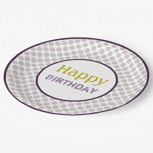 ムーヴポルカドットデザイン ペーパープレート (アングル)