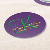ムーヴモノグラムパープルファブラウンド紙コースター ラウンドペーパーコースター (アングル)