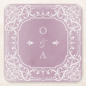 ムーヴロマンエレガントティックヴィンテージモノグラム スクエアペーパーコースター (正面)