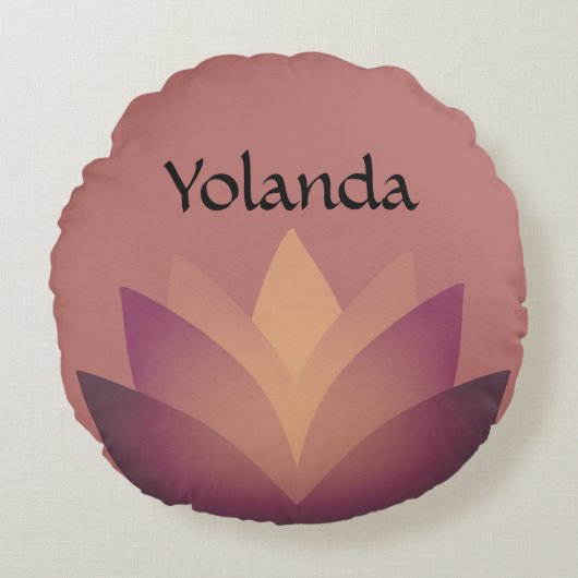 ムーヴロータスフラワーの色合い ラウンドクッション (正面)