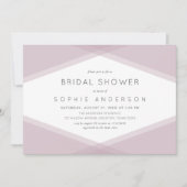 ムーヴ層ジオメトリックダークパープルブライダルシャワー 招待状 (正面)