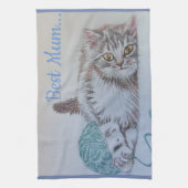 ムー最高のムキュート猫スケッチアートキッチンティータオル キッチンタオル (縦)