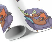 ムー読スの本をソファに置く|背景色を選択 ラッピングペーパー (ロールコーナー)