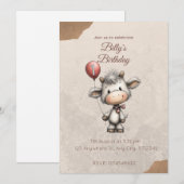 ムー マジック: 1歳の誕生日エディション！ 招待状 (正面/裏面)