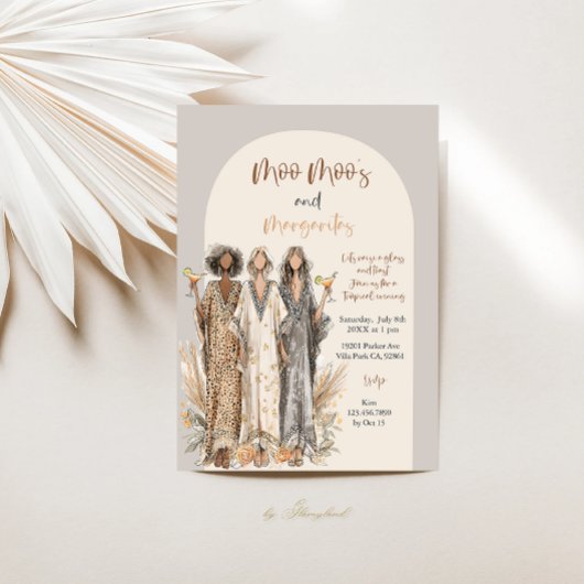 ムー ムー & マルガリータ アニマル プリント 招待状