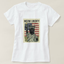 ムー・リバティグランジ- Libertyのスタイル猫の像 Tシャツ