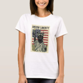 ムー・リバティグランジ- Libertyのスタイル猫の像 Tシャツ