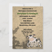 ムー!ルックスフツフツウツウフウファームヴィンテージ誕生日 招待状 (裏面)