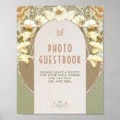 ムuchaの アートヌーボー スタイルの フォト ゲストブック サイン (正面)