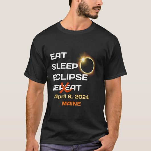 メおもしろいイン総太陽の食2024年4月8日総和 Tシャツ (正面)