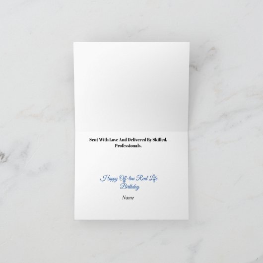 メおもしろいールとMailmenの実在誕生日カード カード (内部)