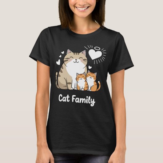 メアオキャットファミリーラバーママ Tシャツ (正面)